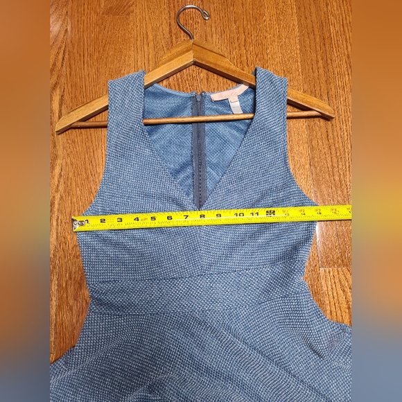 HUTCH BY ANTHROPOLOGIE HERRINGBONE BLUE LIPSTICK FIT AND FLARE SWING DRESS SZ M - Picture 14 of 15